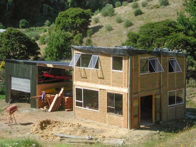 light earth infill in pole shed